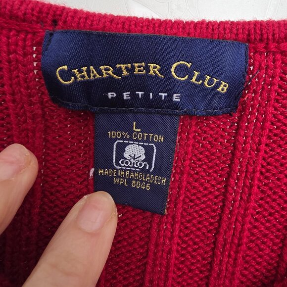 Red Ribbed Sweater - Size L - Picture 6 of 7